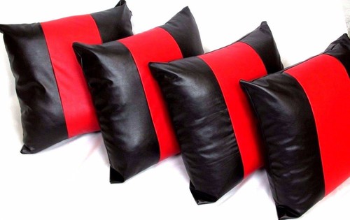 Black red faux leather - x,