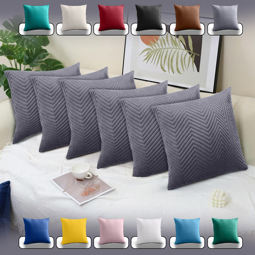 Quilted filled velvet cushion - quilted,